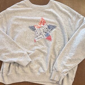 Hollister Gray Sweatshirt with Patchwork Star